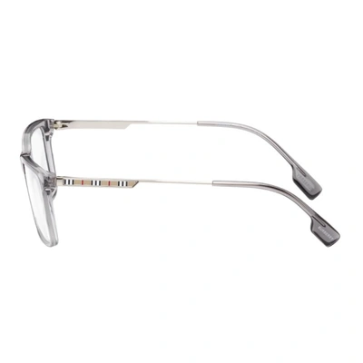 Shop Burberry Grey Rectangular Glasses