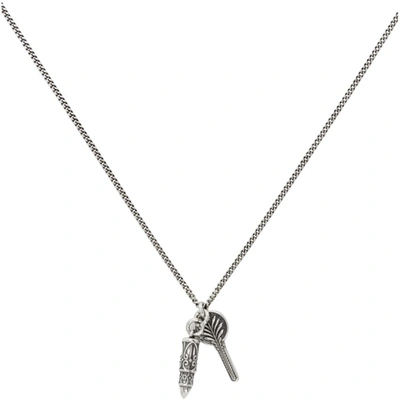 Shop Emanuele Bicocchi Silver Key & Bullet Pendant Necklace