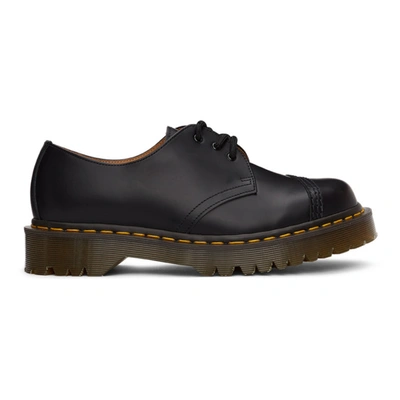 Shop Comme Des Garçons Homme Deux Black Dr. Martens Edition 'made In England' 1461 Toe Cap Derbys In 1 Black