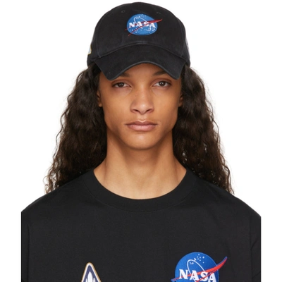 Balenciaga Nasa-patch Baseball Cap In Black | ModeSens