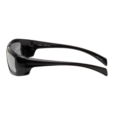 Shop Rick Owens Black & Silver Rick Sunglasses In 0918 Blk/silver