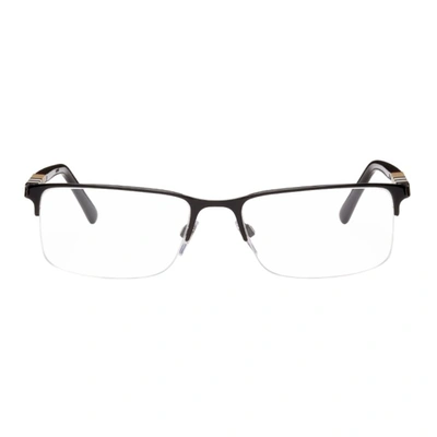 Shop Burberry Black Rectangular Glasses