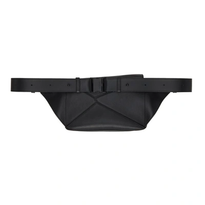 Shop Loewe Black Pansies Small Puzzle Belt Bag In 1100 Black