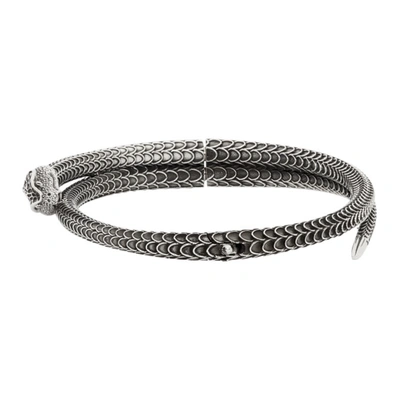 Shop Gucci Silver ' Garden' Snake Bracelet