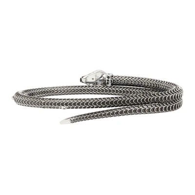 Shop Gucci Silver ' Garden' Snake Bracelet