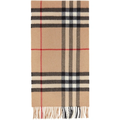 Shop Burberry Brown Giant Check Scarf In Camel Check