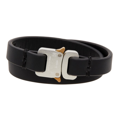 Shop Alyx Black Micro Buckle Cuff Bracelet In Blackblk0001