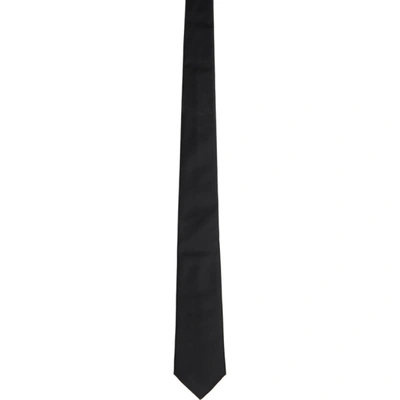 Shop Burberry Black Silk Satin Tie
