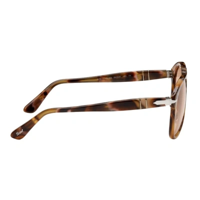 Shop Jw Anderson Brown Persol Edition Aviator Sunglasses In 114751 Brown Spotted