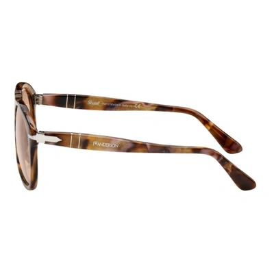 Shop Jw Anderson Brown Persol Edition Aviator Sunglasses In 114751 Brown Spotted