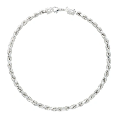 Shop Emanuele Bicocchi Ssense Exclusive Silver French Rope Necklace In Ice