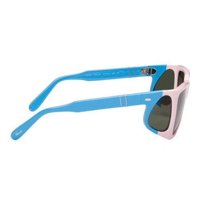 Shop Jw Anderson Pink & Blue Persol Edition Wide Frame Sunglasses In 115331 Pink