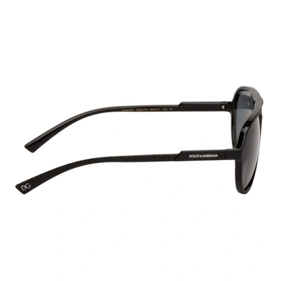 Shop Dolce & Gabbana Black Aviator Sunglasses In 25258160 Bl