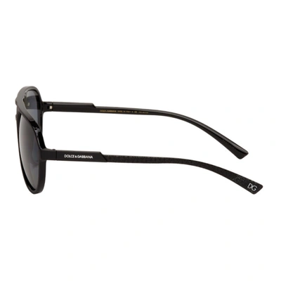 Shop Dolce & Gabbana Black Aviator Sunglasses In 25258160 Bl