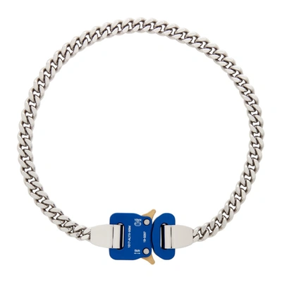 Shop Alyx Silver & Blue Classic Chain Necklace In Silver/bluemty0001