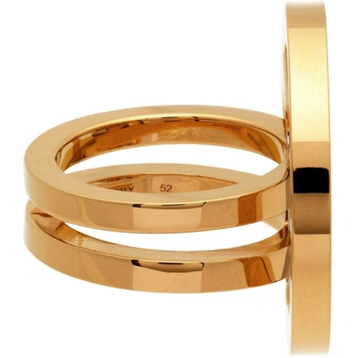Shop Burberry Gold Circle Tb Signet Ring In Light Gold