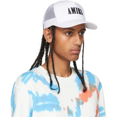 Shop Amiri White Core Logo Trucker Cap In White / Black