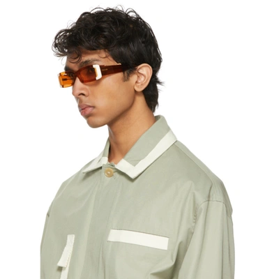 Shop Jacquemus Orange 'les Lunettes 97' Sunglasses In Multi Orange