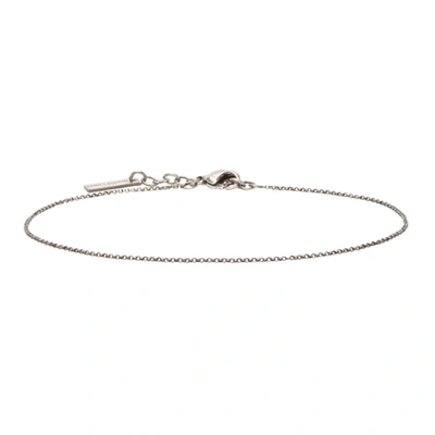 Shop Saint Laurent Silver Chain Bracelet In 8142 Argent Oxyde