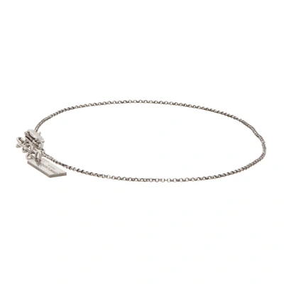 Shop Saint Laurent Silver Chain Bracelet In 8142 Argent Oxyde