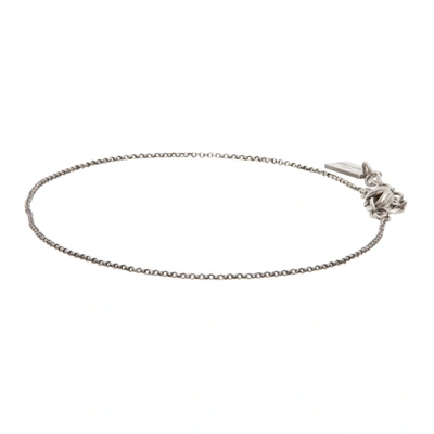 Shop Saint Laurent Silver Chain Bracelet In 8142 Argent Oxyde