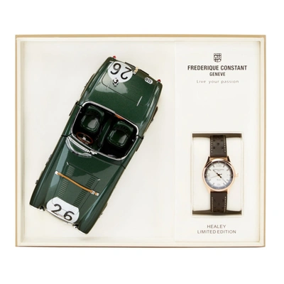 Shop Frederique Constant Gold & Brown Healey Edition Vintage Rally Automatic Watch In Gold/brown