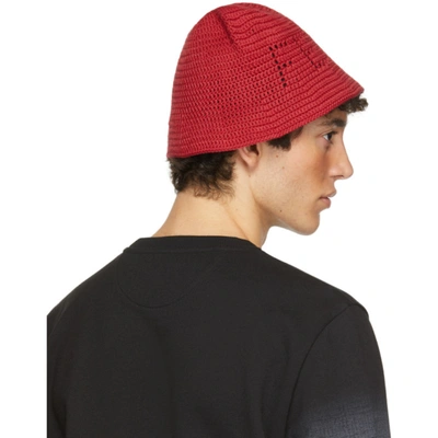 Shop Fendi Red Cotton Bucket Hat In F0qc9red