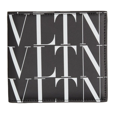 Shop Valentino Black 'vltn' Times Wallet In 0ni Nero-bianco