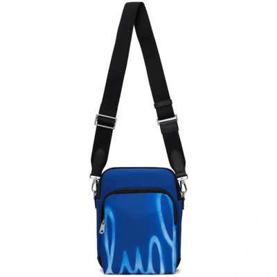 Shop Paul Smith Blue Spray Print Flight Bag In Pr-0 Printe