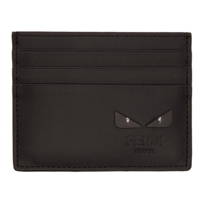 Shop Fendi Black & Silver Bag Bugs Card Holder In F0gxn Black