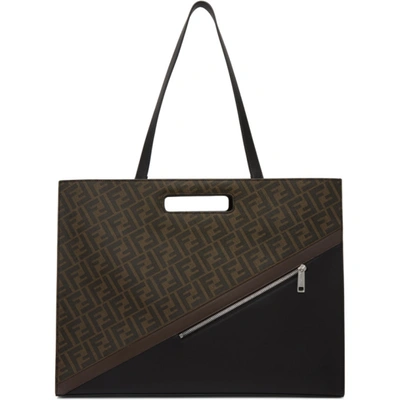 Shop Fendi Brown 'forever ' East/west 197 Tote In F199b Blkto