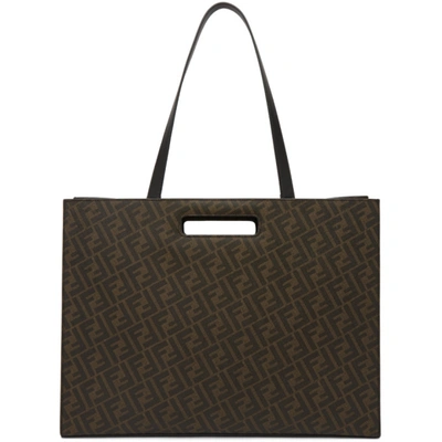Shop Fendi Brown 'forever ' East/west 197 Tote In F199b Blkto