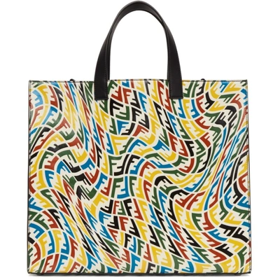 Shop Fendi Multicolor Ff Vertigo Shopper Tote In F0u2v White