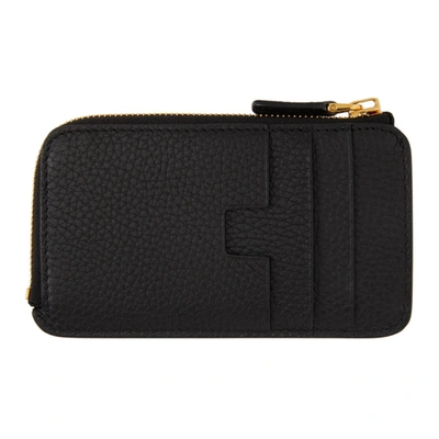 Shop Tom Ford Black Medium Zip Wallet In Blk Black