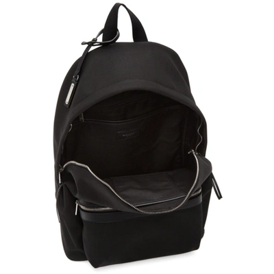Shop Saint Laurent Black Canvas City Backpack In 1000 Black