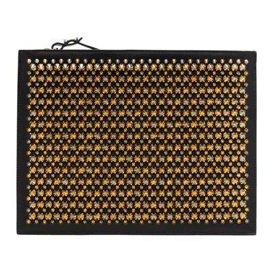 Shop Christian Louboutin Black Spikes Rock Mix 'pifpouch' Pouch In M039 Black/