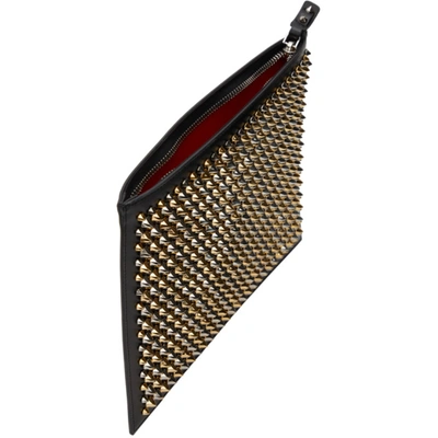 Shop Christian Louboutin Black Spikes Rock Mix 'pifpouch' Pouch In M039 Black/