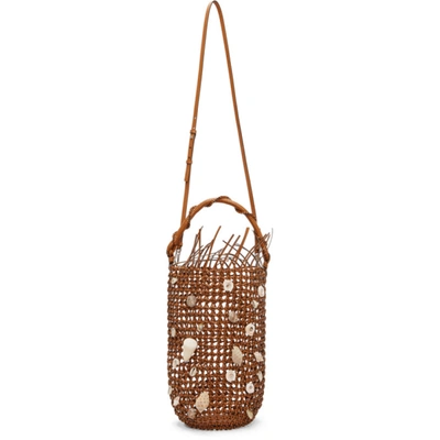 Shop Loewe Tan Mesh Bolso Bucket Bag In 2530 Tan