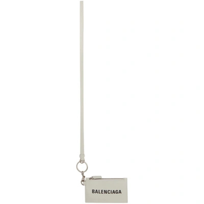 Shop Balenciaga White Keyring Cash Card Holder In 9060 White/