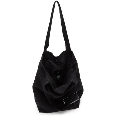 Shop Yohji Yamamoto Black Linen 'discord' Clasp Tote