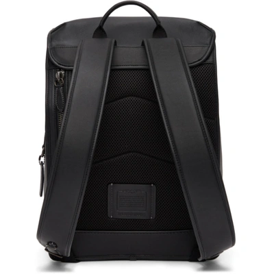 Shop Coach Black League Flap Backpack In Ji/black