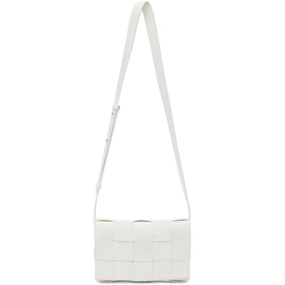 Shop Bottega Veneta White Cassette Crossbody Bag In 9007 White Silver