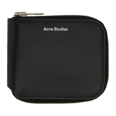 Shop Acne Studios Black Compact Zip Wallet
