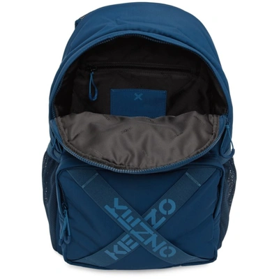 Shop Kenzo Navy Sport Logo Backpack In 78 - Ink