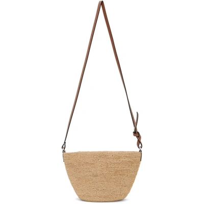 Shop Loewe Beige & Tan Paula's Ibiza Pochette Tote In 2435 Natural/tan