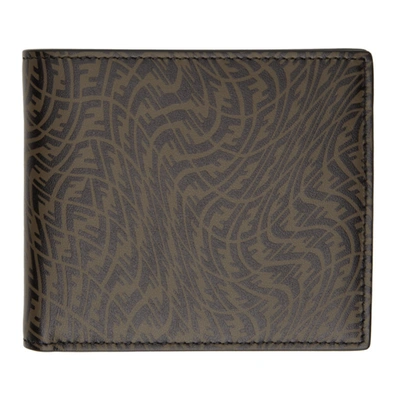 Shop Fendi Black & Brown Ff Vertigo Bifold Wallet In F0h3c Maya