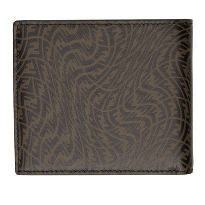 Shop Fendi Black & Brown Ff Vertigo Bifold Wallet In F0h3c Maya
