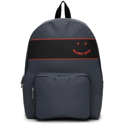 Shop Ps By Paul Smith Navy Happy Logo Backpack In 47 Navy