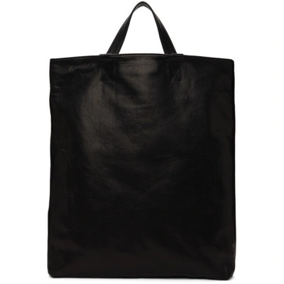 Shop Ann Demeulemeester Black Leather Tote