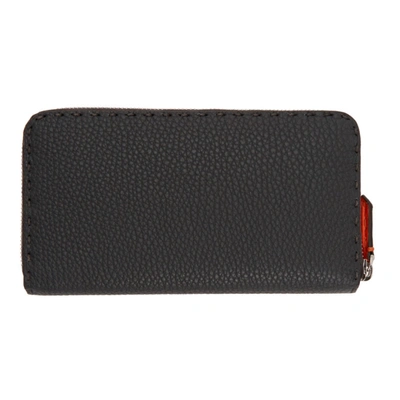 Shop Fendi Grey & Orange Zip-around Wallet In F05ic Aspha